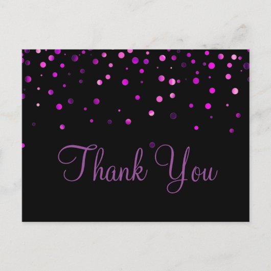 Trendy goedkope Paarse Glitter Black Bedankt Briefkaart (Voorkant)