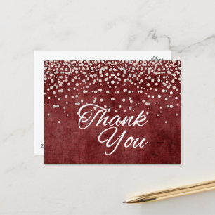 Trendy goedkope witte glitter dank u briefkaart