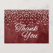 Trendy goedkope witte glitter dank u briefkaart (Voorkant)