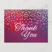 Trendy goedkope witte glitter zwart dank u briefkaart (Voorkant)