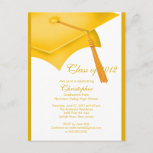 Trendy Gold Afstudeerder Pet Graduation Party Invi Uitnodiging Briefkaart