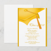 Trendy Gold Afstudeerder Pet Graduation Party Invi Uitnodiging Briefkaart (Voorkant / Achterkant)