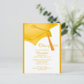 Trendy Gold Afstudeerder Pet Graduation Party Invi Uitnodiging Briefkaart (Staand voorkant)