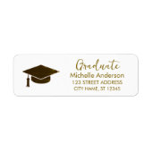 Trendy Gold Afstuderen Retour Adreslabel Etiket (Voorkant)
