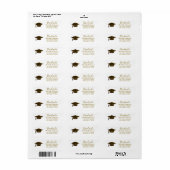 Trendy Gold Afstuderen Retour Adreslabel Etiket (Full Sheet)