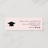 trendy gold and roze afstuderen name insert card mini visitekaartje (Achterkant)