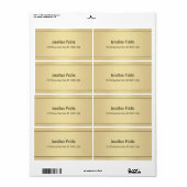 Trendy Gold Background Simple Template Shipping Etiket (Full Sheet)