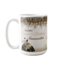 Trendy Gold Ball Gown Sweet 16 Birthday Drips