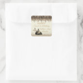 Trendy Gold Ball Gown Sweet 16 Birthday Drips Vierkante Sticker (Tas)