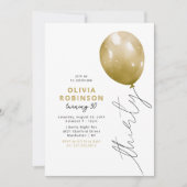 Trendy Gold Balloon 30th Birthday Kaart (Voorkant)