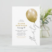 Trendy Gold Balloon 30th Birthday Kaart (Staand voorkant)
