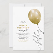 Trendy Gold Balloon 50th Birthday Kaart (Voorkant)