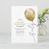 Trendy Gold Balloon 60th Birthday Kaart (Staand voorkant)