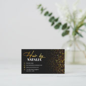 Trendy Gold Black Sparkle Haarstylist Reward Klantenkaartje (Staand voorkant)
