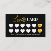 Trendy Gold Black Sparkle Haarstylist Reward Klantenkaartje (Achterkant)