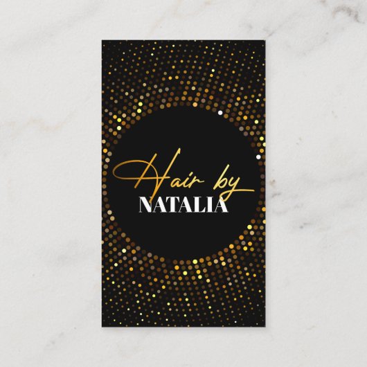 Trendy Gold Black Sparkle Hair Salon Visitekaartje (Achterkant)