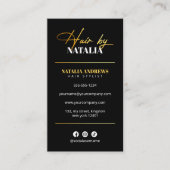 Trendy Gold Black Sparkle Hair Salon Visitekaartje (Voorkant)