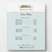 trendy gold blue schoonheidsspa service menu fotoplaat (Voorkant)