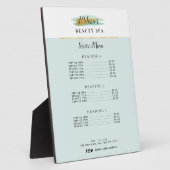 trendy gold blue schoonheidsspa service menu fotoplaat (Zijkant)