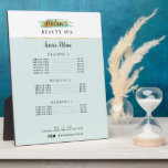 trendy gold blue schoonheidsspa service menu fotoplaat<br><div class="desc">Een trendy ontwerp van de logo met douanekleuren en elegante teksten.</div>