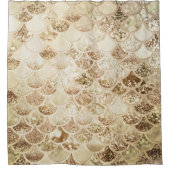 Trendy Gold Blush Ombre Glitter Mermaid Fish Scale Douchegordijn (Voorkant)