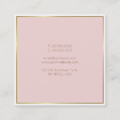 Trendy Gold Blush Pink White Modern Elegant Luxury Vierkante Visitekaartje (Achterkant)