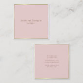 Trendy Gold Blush Pink White Modern Elegant Luxury Vierkante Visitekaartje (Voorkant / Achterkant)