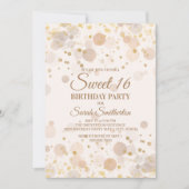 Trendy Gold Bokeh op Creamy White Sweet 16 Kaart (Voorkant)