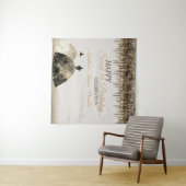 Trendy Gold Brown Drips Ballgown Sweet 16 Birthday Wandkleed (In Situ (horizontaal))