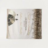 Trendy Gold Brown Drips Ballgown Sweet 16 Birthday Wandkleed (Voorkant (horizontaal))