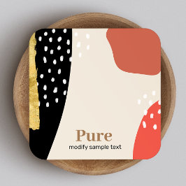 Trendy Gold Brush Moderne Abstracte kunstschilderv Vierkante Visitekaartje