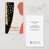 Trendy Gold Brush Moderne Abstracte kunstschilderv Visitekaartje (Voorkant / Achterkant)