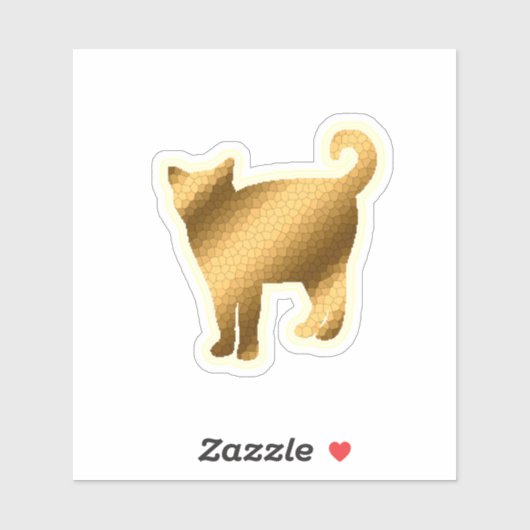 Trendy Gold Cat Sticker (Vel)