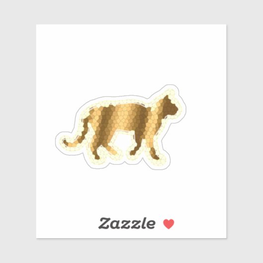 Trendy Gold Cat Sticker (Vel)