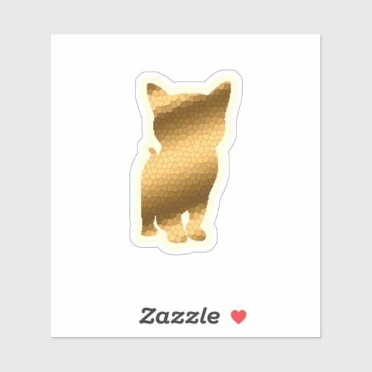 Trendy Gold Cat Sticker (Vel)