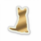 Trendy Gold Cat Sticker (Voorkant)