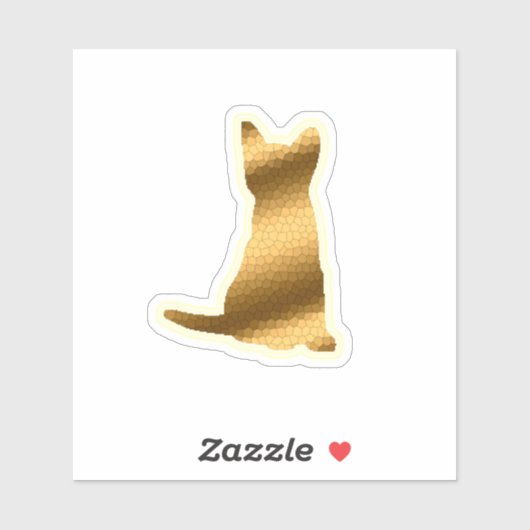 Trendy Gold Cat Sticker (Vel)