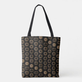 Trendy Gold Chakras Pattern Tote Bag