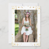 Trendy Gold Confetti Stippen GraduPartij Foto Kaart (Achterkant)