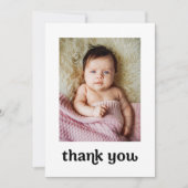 Trendy Gold Cross Modern Baby Meisje Foto's Doop Bedankkaart (Voorkant)