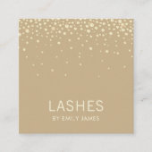 Trendy Gold Diamond Sparkle Lash Extensions Beauty Vierkante Visitekaartje (Voorkant)