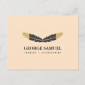 Trendy Gold Dipped Boho Feather Designer Pink  Briefkaart (Voorkant)