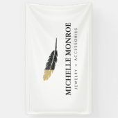 Trendy Gold Dipped Boho Feather Designer Wit Spandoek (Verticaal)