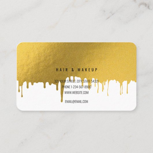 Trendy Gold druist in tegen haar en makreelartiest Visitekaartje (Achterkant)