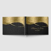 Trendy Gold en Black Damask Gastenboek (Volledig)