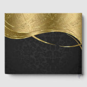 Trendy Gold en Black Damask Gastenboek (Achterkant)