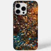 Trendy Gold en Blauwgroen Sparkle Glitter Case-Mate iPhone Case (Achterkant)