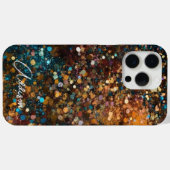 Trendy Gold en Blauwgroen Sparkle Glitter Case-Mate iPhone Case (Achterkant (horizontaal))
