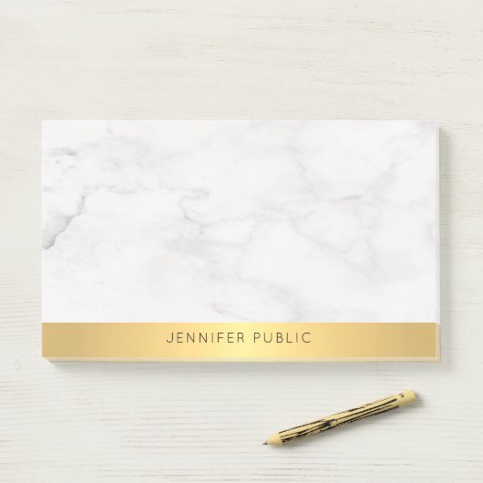 Trendy Gold en Marble Elegant Moderne Sjabloon Post-it® Notes (Op bureau)