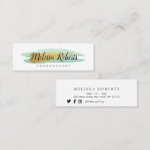 trendy gold en mint green visitekaartje (Voorkant / Achterkant)